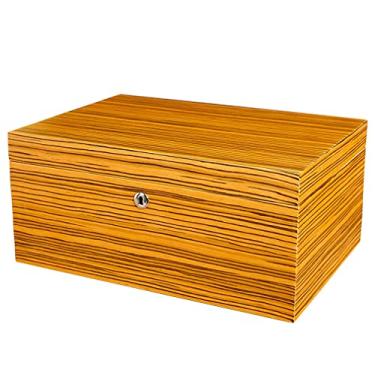 Imagem de Cedar Umidificador de Charutos Caixa de Armazenamento de Charutos com Umidificador e Higrômetro Eletrônico, Comporta 150 Charutos - Ótimo Presente para Homens