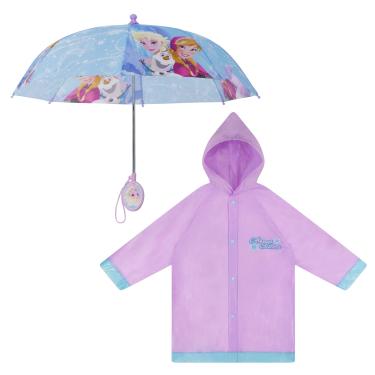 Imagem de Disney Conjunto de roupas de chuva para meninas e crianças, Frozen Elsa e Anna, para idades de 4 a 7 anos, Roxo claro, Large - Age 6-7