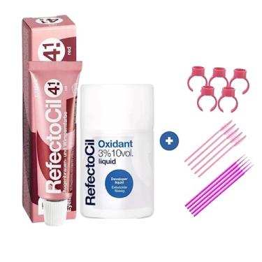 Imagem de Kit Refectocil 1 Tinta + 1 Oxidante N° 4.1 Vermelho + Acessórios
