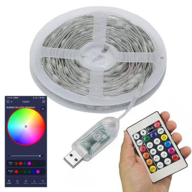 Imagem de Fita Led Smart Aplicativo Celular 10 Metros Cores RGB App Telefone Ajustavel Decoraçao Pisca Pisca Arvore Natal Gesso Sanca Estante Mesa
