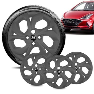 Imagem de Jogo 4 Calota Hyundai HB20 aro 15 2020 Grafite Fosca Preto