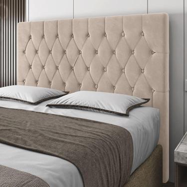 Imagem de Cabeceira King Size Potenza 193cm Veludo Bege c/ Frame Italian Flex