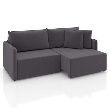 Imagem de sofá 3 lugares retrátil e reclinável malta veludo grafite 200 cm