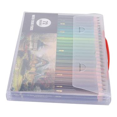 Imagem de Lápis Aquarela, Giz de Cera Efeito Solúvel Em água Diâmetro 7,5 Mm Cores Vibrantes para Materiais de Arte (72 cores)