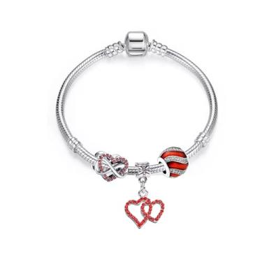 Imagem de Pulseira com berloque Love - Banhado a prata 925 - Presente para Namorada - Acompanha caixa de presente (19cm)