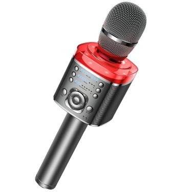 Imagem de Microfone Karaoke sem fio com som mágico  microfone Bluetooth  luz LED  máquina de cantar portátil