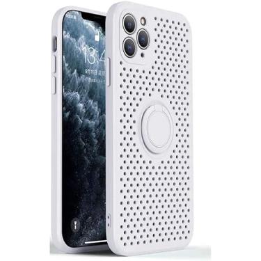 Imagem de MURVE Capa para iPhone 11, capa de silicone para Apple iPhone 11 6,1 polegadas câmera com tudo incluso capa de telefone à prova de choque dissipação de calor capa de telefone (cor: branco)