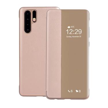 Imagem de Capa flip de couro para celular, para huawei p30, p40 pro, p30pro, p20 lite, p10 plus, p 30, 20, 10, p10plus, p20lite, p20pro, dourada, para p30
