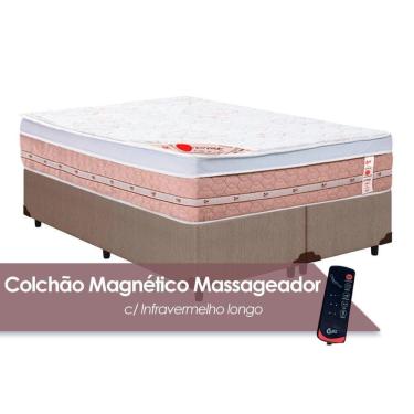 Imagem de Cama Box King: Colchão c/Vibro Massagem Castor Tecnopedic Premium Niponpedic Magnético + Base CRC Courano Clean(193x203)