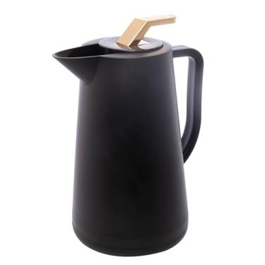 Imagem de WOLFF Garrafa Térmica de Plástico Atenas Preta 1L - Utensílios de Cozinha - Mesa Posta - Decoração - Itens Para Casa-Perfeita Para Café e Chá-Mantém a Temperatura de Bebidas Quentes e Geladas