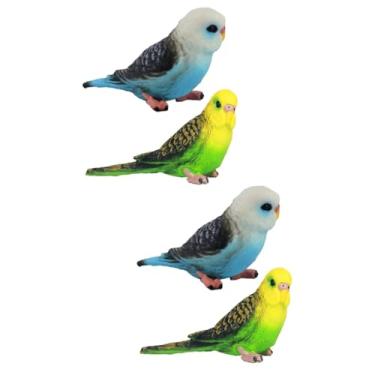 Imagem de Balacoo 4 Pcs papagaio de simulação decoração de casa decoração de papagaio falso modelos de pássaros artificiais brinquedo decorações de Natal passarinhos artificiais sólido