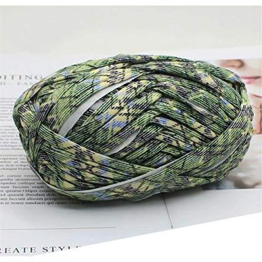 Imagem de 1 peça camiseta colorida fio de tricô tecido de crochê para arte de tecido de malha DIY (#63 verde malaquita)