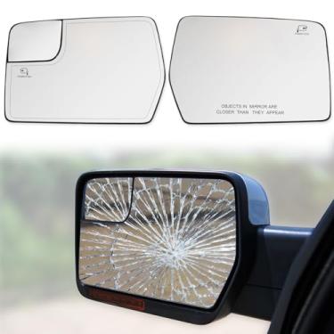 Imagem de Espelho retrovisor de porta com lente de vidro retrovisor aquecido para Ford F150 2011 2012 2013 2014 acessórios para espelho retrovisor (lado esquerdo do motorista)