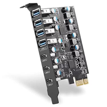 Imagem de Fanblack 7 portas PCI-E para cartão de expansão USB 3.0 (4 portas USB A e 3 portas USB C), conversor interno PCI Express placa de expansão para PC desktop