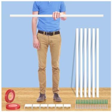 Imagem de Cabo de TV extralongo para parede de cobertura de cabo, ocultador de cabo para TV montado na parede, 6X 100 cm TTL 599 cm, capa de cabo para fio na parede para alto-falante fio monitor de bebê fiação