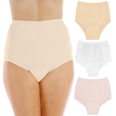 Imagem de Wearever Calcinha feminina de algodão confortável para incontinência para controle da bexiga com absorção regular - roupa íntima reutilizável e lavável à prova de vazamento, 150 ml (pacote com 3