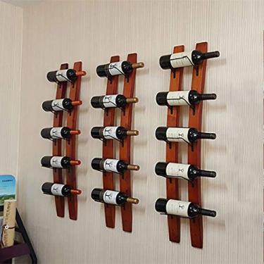 Imagem de Rack de vinho montado na parede, rack de vinho suspenso criativo, pode conter 5-15 garrafas, rack de vinho de parede de pinho de restaurante de bar, rack de vinho de bar rack decorativo (tamanho: 3