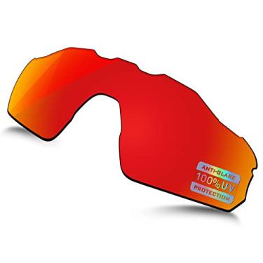 Imagem de Bowyer Lentes de reposição polarizadas para óculos de sol Oakley Radar EV Family, Espelhado vermelho fogo, Radar EV Pitch OO9211