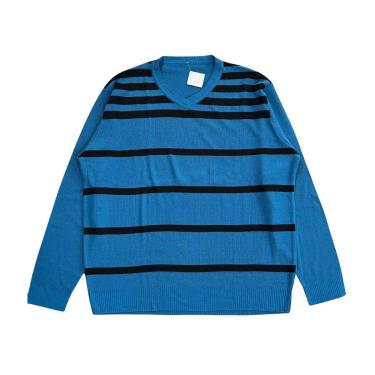 Imagem de Casaco Trico Masculino Azul Listrado Plus Size G1-Masculino