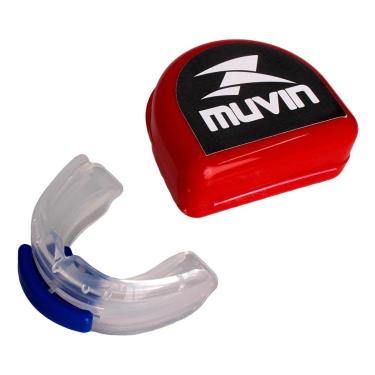 Imagem de Protetor Bucal Duplo Profissional Muvin – Moldável – Proteção – Com Estojo – Artes Marciais - Boxe-Unissex