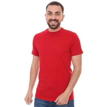 Imagem de Camiseta Tommy Hilfiger Masculina Essential Cotton Vermelha-Masculino