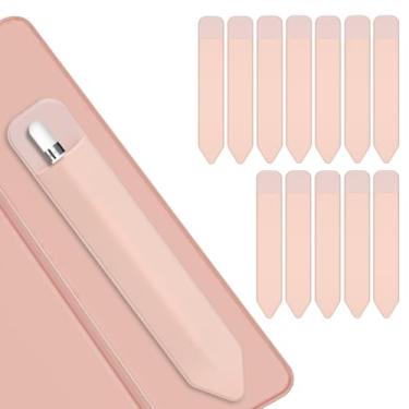 Imagem de Lousrnman Suporte para Apple Pencil, pacote com 12 capas para Apple Pencil 1ª 2ª geração, bolso elástico para caneta stylus atualizado (12 peças rosa)