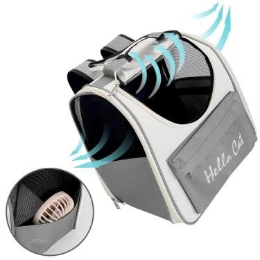 Imagem de Mochila Bolsa Transporte Passeio Gato Cachorro Cao Pet Animais Vista Panoramica Bolso Ventilado Ar