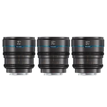 Imagem de SIRUI Conjunto de lentes de cinema Night Walker T1.2, 24 mm, 35 mm, 55 mm, lente de foco manual de grande abertura (MS-3SEG, suporte E, cinza metálico)