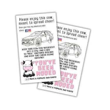 Imagem de Moo Moo Sub Aru Cow Tags Cards | Pacote com 50 estatuetas de patos de borracha de 5 x 8,9 cm I Love Your Suba Highland para chaveiros adesivos caixa decalque fofo