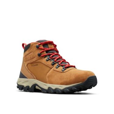 Imagem de Columbia Newton Ridge Plus II Bota masculina de camurça impermeável para caminhada, Alce/vermelho montanha, 38