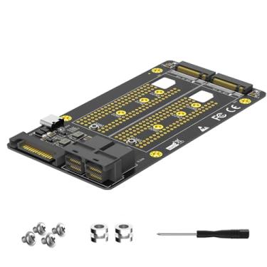 Imagem de KAGAUOAS Adaptador SSD M.2 NVME duplo para SFF-8643, chave NGFF M.2 M para SFF-8643, alimentação SATA+USB C, para SSD M.2 2230/2242/2260/2280