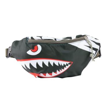 Imagem de Pochete para crianças, meninas e meninos, bolsa de cinto infantil com cinto ajustável para esportes, corrida, acampamento, viagem, festival, festa, 3 a 11 anos, Tubarão verde, 4.7*9.4*2.8 inches