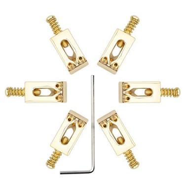 Imagem de Swhmc 6 peças selas de cordas de guitarra elétrica sela ponte de guitarra sela de ponte de latão tremolo para guitarra elétrica Fender Telecaster Tele TL Stratocaster Strat