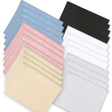 Imagem de CONLI Pacote com 24 panos de limpeza de microfibra para óculos 17 x 14 cm/6,7 x 5,5 pol. Pano de limpeza de vidro de camurça de luxo limpador de óculos para limpeza de lentes de vidro suave e sem