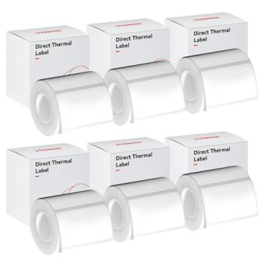 Imagem de Papel de etiqueta branca - 6 rolos, 50 x 30 mm, compatível com NIIMBOT B1, B21, B3S, impermeável, autoadesivo, substituição de fita de etiquetagem de escritório e casa