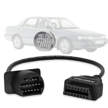 Imagem de AMHTDOL Adaptador OBDII para Toyota 17 pinos OBD1 para cabo de diagnóstico OBD2 de 16 pinos, compatível com conector de 17 pinos de veículos Toyota, funciona com ferramenta de scanner de diagnóstico