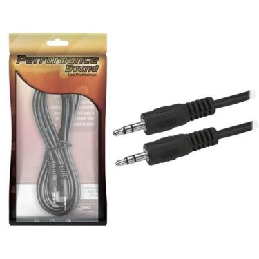 Imagem de Cabo De Áudio Aux P2 Estéreo Plug Níquel 1,8 Metros Preto - PIX