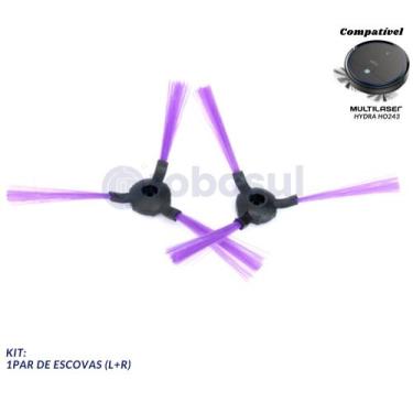 Imagem de Par De Escovas Para Robô Aspirador Multilaser Hydra HO243 - Robosul