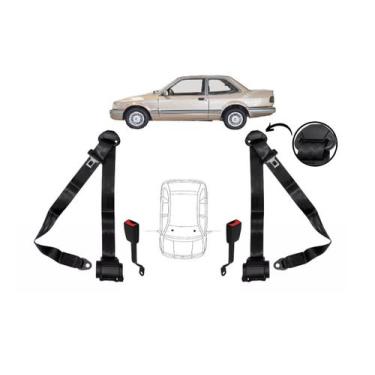 Imagem de Par de Cintos de Segurança 3 pontos Apolo + Par de Fechos - HCML, Pret