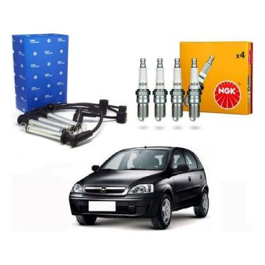 Imagem de Kit Vela Ngk Cabo Corsa 1.8 8v 2002 A 2010 - Delphi