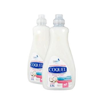 Imagem de Kit 2 Lava Roupa Liquido Coquel Sabão de Coco 1,5L  Amacite - CasaKm