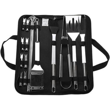 Imagem de Utensílios de Churrasco de Aço Inoxidavel 15 peças - GM Hair