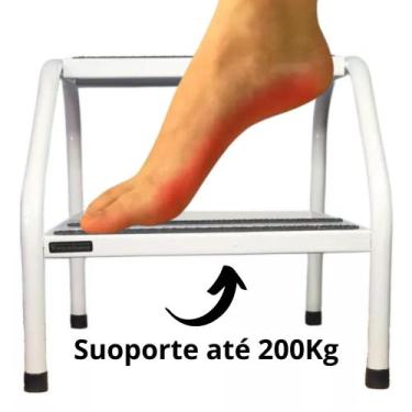 Imagem de Escada Auxiliar 2 Degraus Branca Clínica Maca Estética Hospitalar - Jo