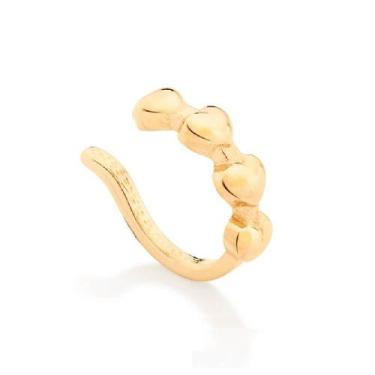 Imagem de Brinco banhado ouro 3x 24k 18k e 22k pressão femininos 4 corações pier
