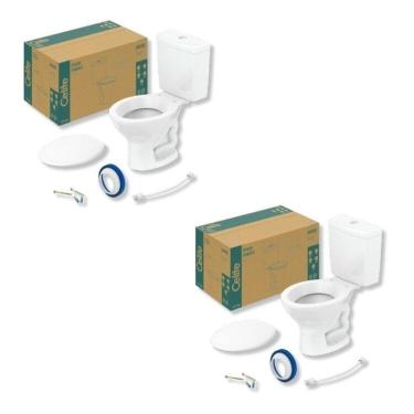 Imagem de Kit 2 de Bacia com Caixa Acoplada 6 Litros Saveiro Branco