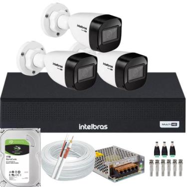 Imagem de Kit Intelbras 3 Câmeras Vhd 1130 Hd 1mp 30m Dvr De 4 Canais com hd 1tb