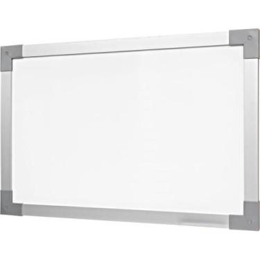 Imagem de Quadro Branco Moldura Madeira 200X120Cm Soft Prime Prata - Stalo