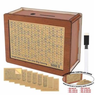 Imagem de Cofre Guarda Dinheiro Woodbox Japones Kakebo Desafio Classic - Indústr