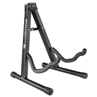 Imagem de Suporte Pedestal Violão Guitarra De Chão Compacto Dobrável Cor Preto -