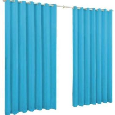 Imagem de Cortina Roma Em Microfibra Azul Bebê 3,00x2,20m - Imperial Moda Casa